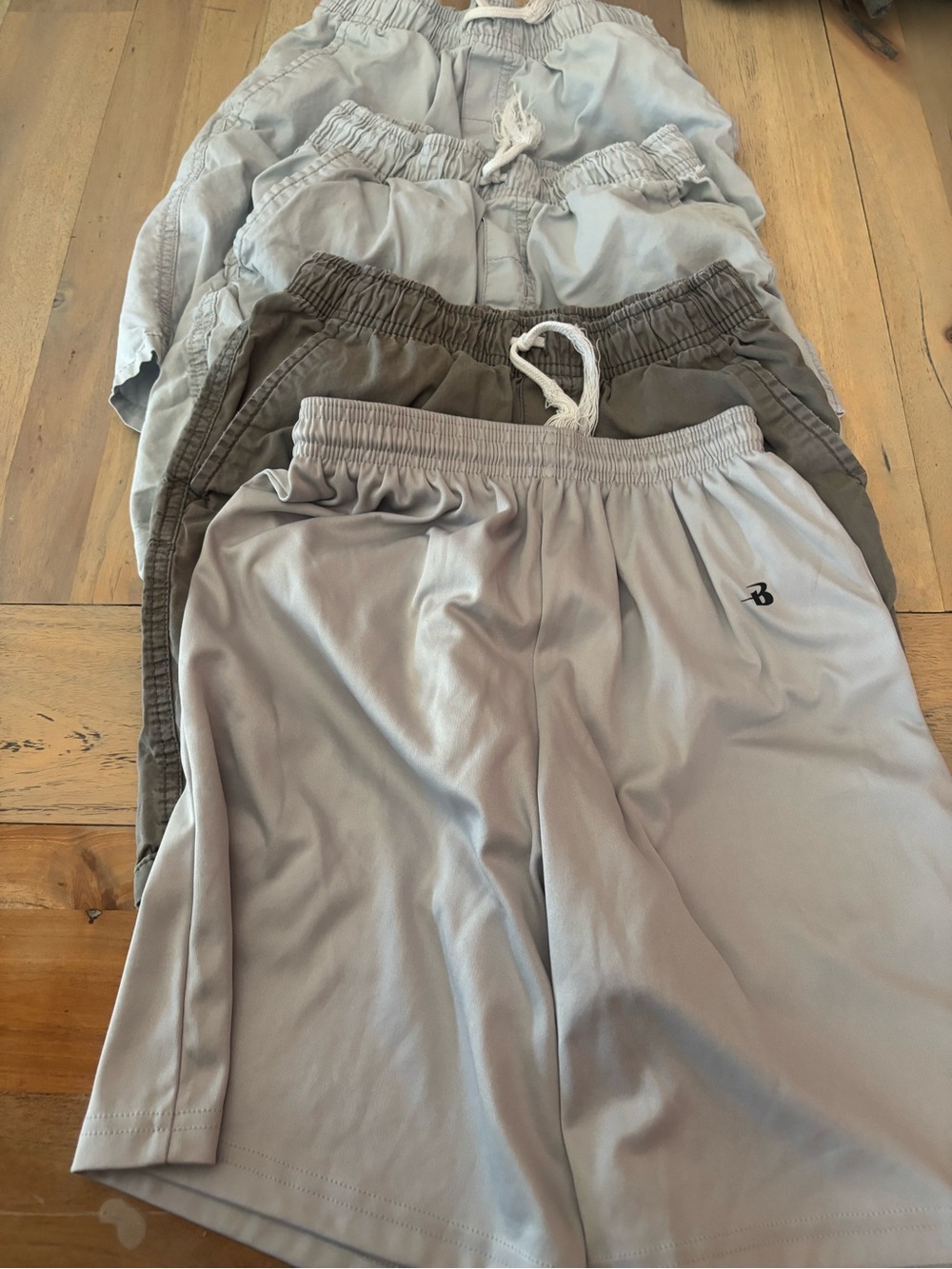 Old Navy Light Gray and Charcoal Kids Athletic Shorts - Drawstring Waist